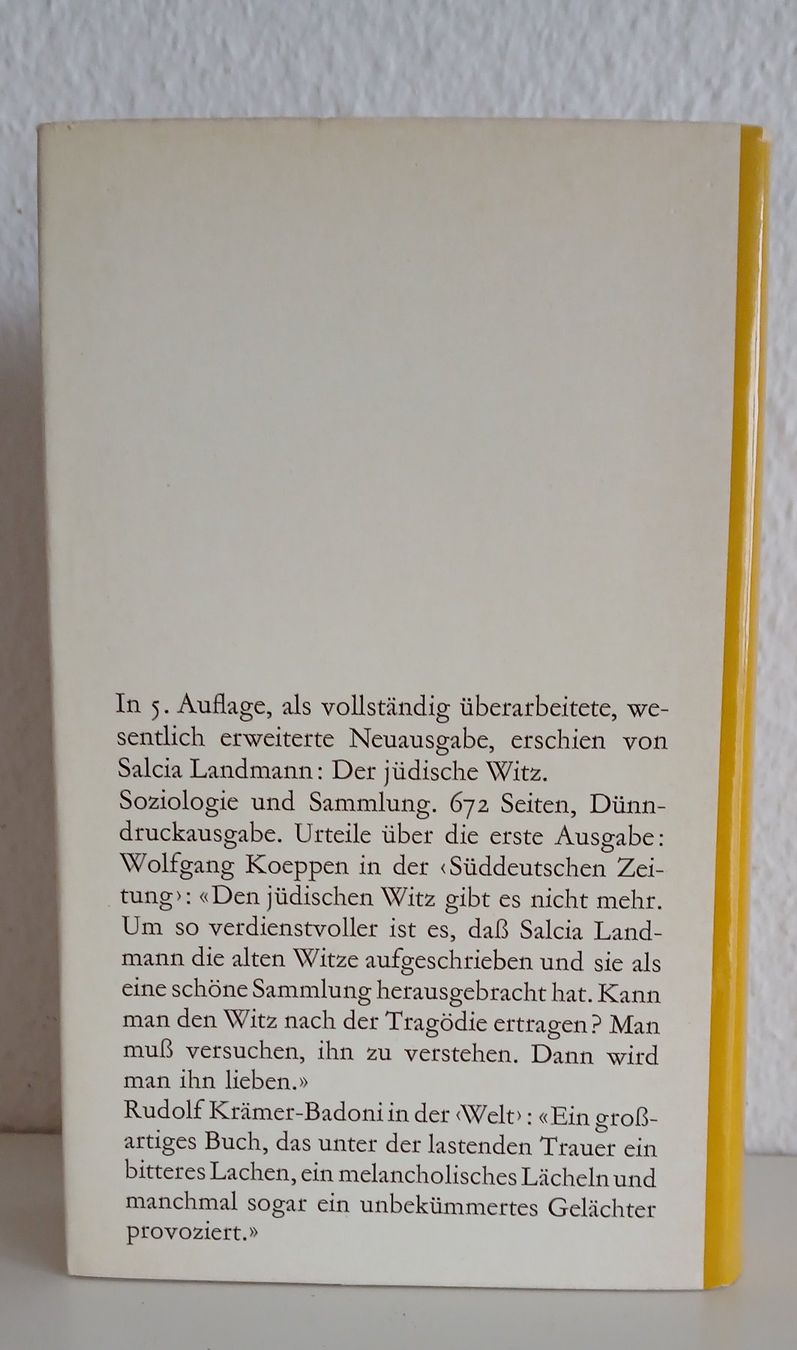 Libri: Jiddisch Abenteuer einer Sprache Salcia Landmann – Nuovo (secondo la descrizione) da Greifensee venduto da Foxglove 3
