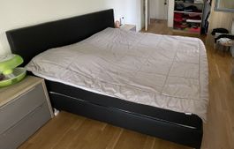 Boxspringbett Schwarz Kunstleder