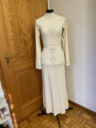Elegantes, elfenbeinfarbenes Kleid, XS