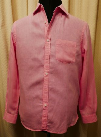 MANOR MAN, chemise manch.longues 100% lin Rose