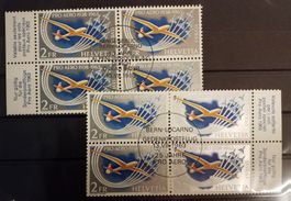 4177) F46, Flugpostmarke 2x im 4-Block Zentrum ⊙ Kt. 48.-