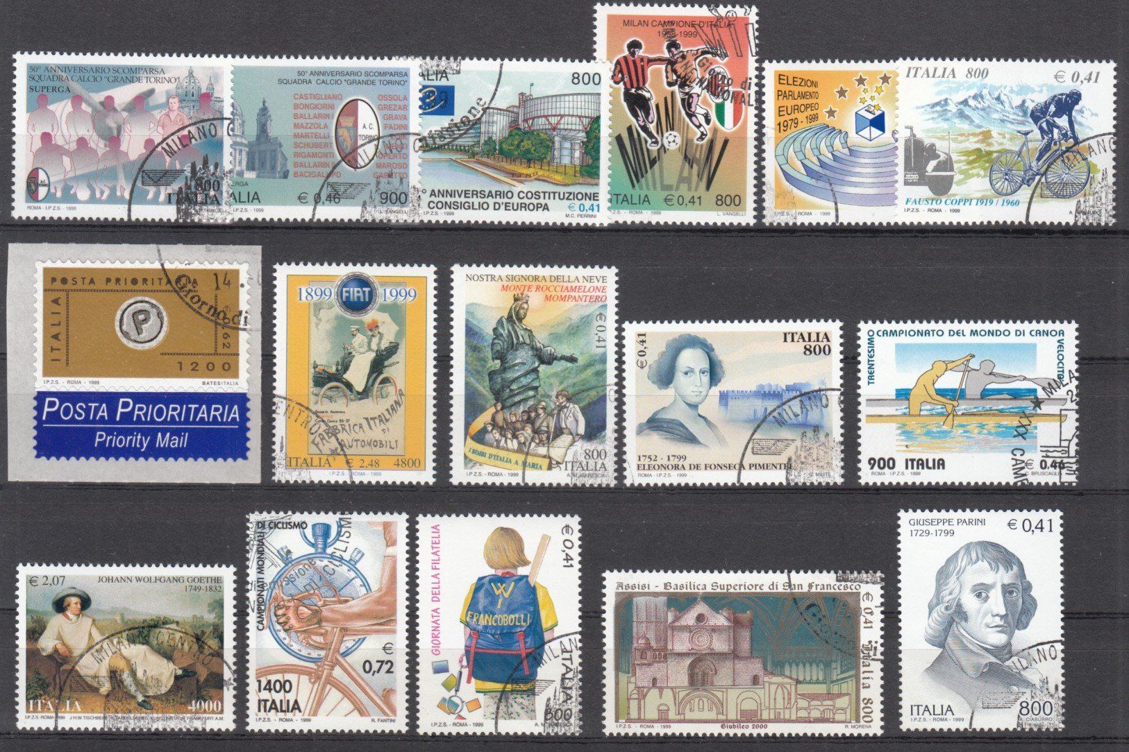 Tous les timbres: Italien 1999 mit ET – D'occasion à Bürglen TG par StampGraf 2