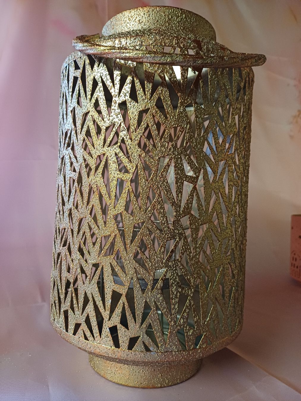 Lanterne: neu: Goldene Laterne mit Glas-Einsatz gross – Nuovo e nell'imballaggio originale da Nassen venduto da verrueckt 3