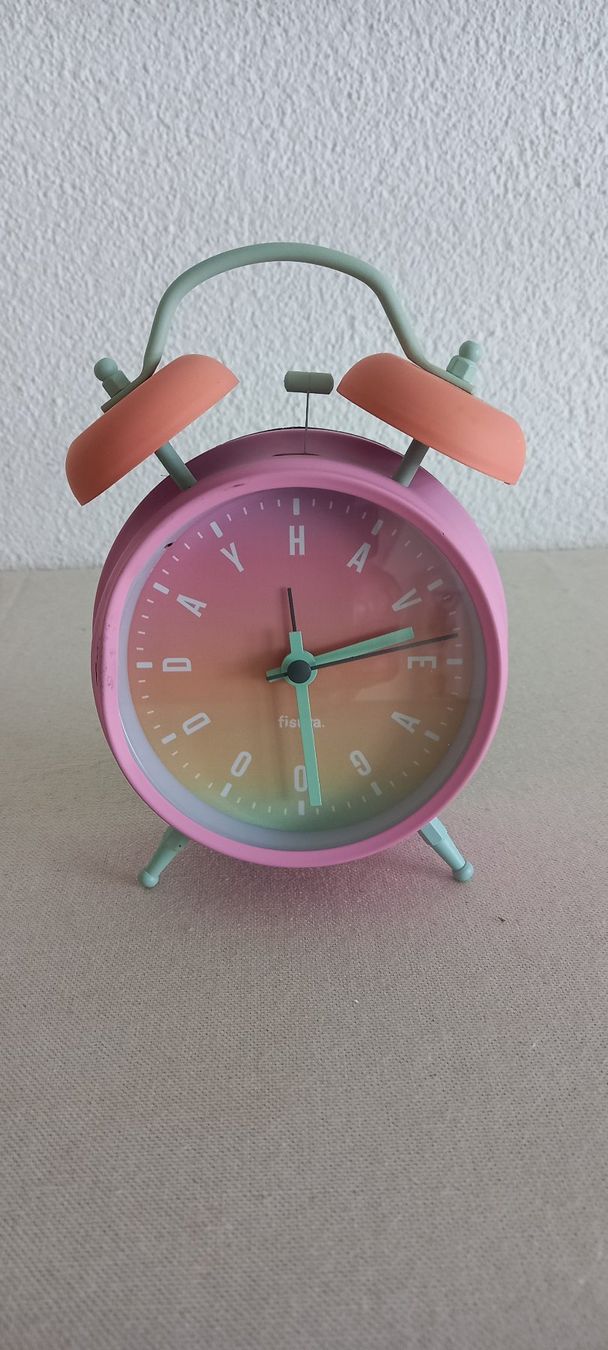 Sveglie: Glockenwecker in Farbe pink orange mint, Durchmesser 11.5cm – Usato da Thun venduto da Nordkapp
