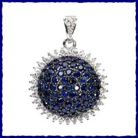 ♛ Saphir / Topas Anhänger 925 Silber ohne Kette
