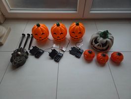 Halloween Kürbis Deko Set LED batteriebetrieben 1x gebraucht