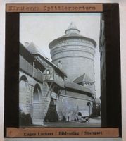 Glasdia Dt. Reich: Nürnberg - Spittlertorturm, um 1920
