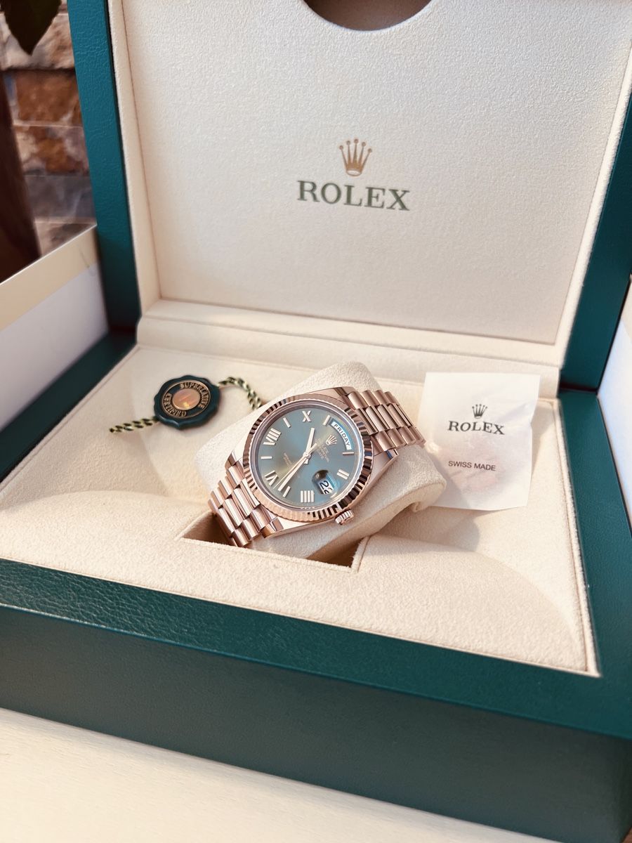 Rolex Orologi: Rolex Day Date Roségold Olivgrün – Nuovo e nell'imballaggio originale da Biel-Bienne venduto da fer_7gy5 3