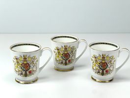 AYNSLEY 3er-Set Tassen Vintage – Prince of Wales Investitur
