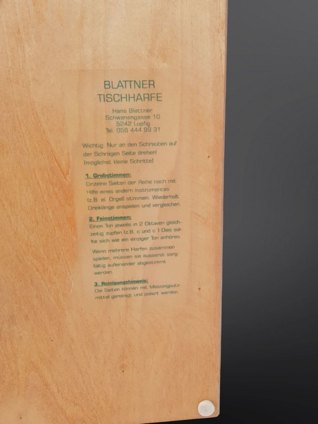 Strumenti musicali: BLATTNER Tischharfe & Melodienordner – Usato da Suhr venduto da Restwert_Suhr 6