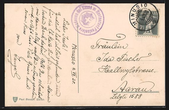 Cartoline postali: AK Locarno, Casiello di terro, 1920 – Usato da Berlin venduto da bartko-reher 1