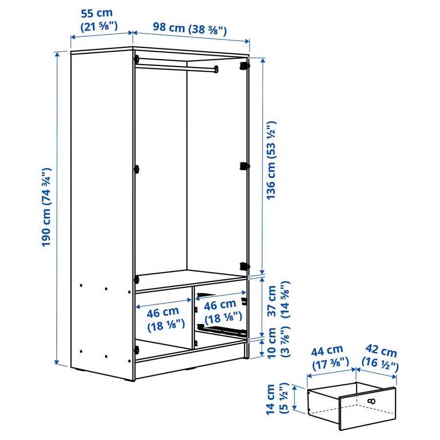 Ikea Armoires: Kleiderschrank aus Eiche – D'occasion à Luzern par dea_9qz8 1