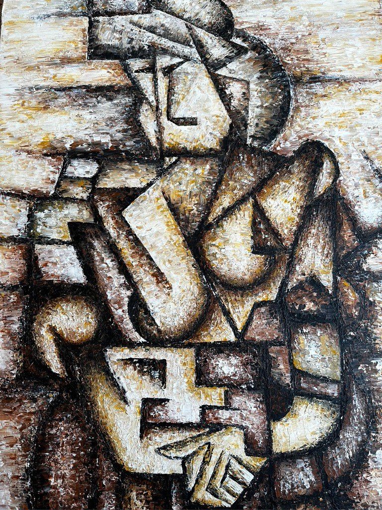 Gemälde: Figur (grosses Gemälde) Nr. 114 – Gebraucht aus Unterlunkhofen von Chrono69 1