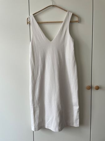 Massimo Dutti Kleid weiss Gr. XS – Strukturierter Stoff