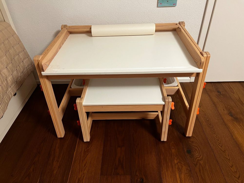 Kinderschreibtisch & hocker, höhenverstellbar, Ikea Flisat Kaufen