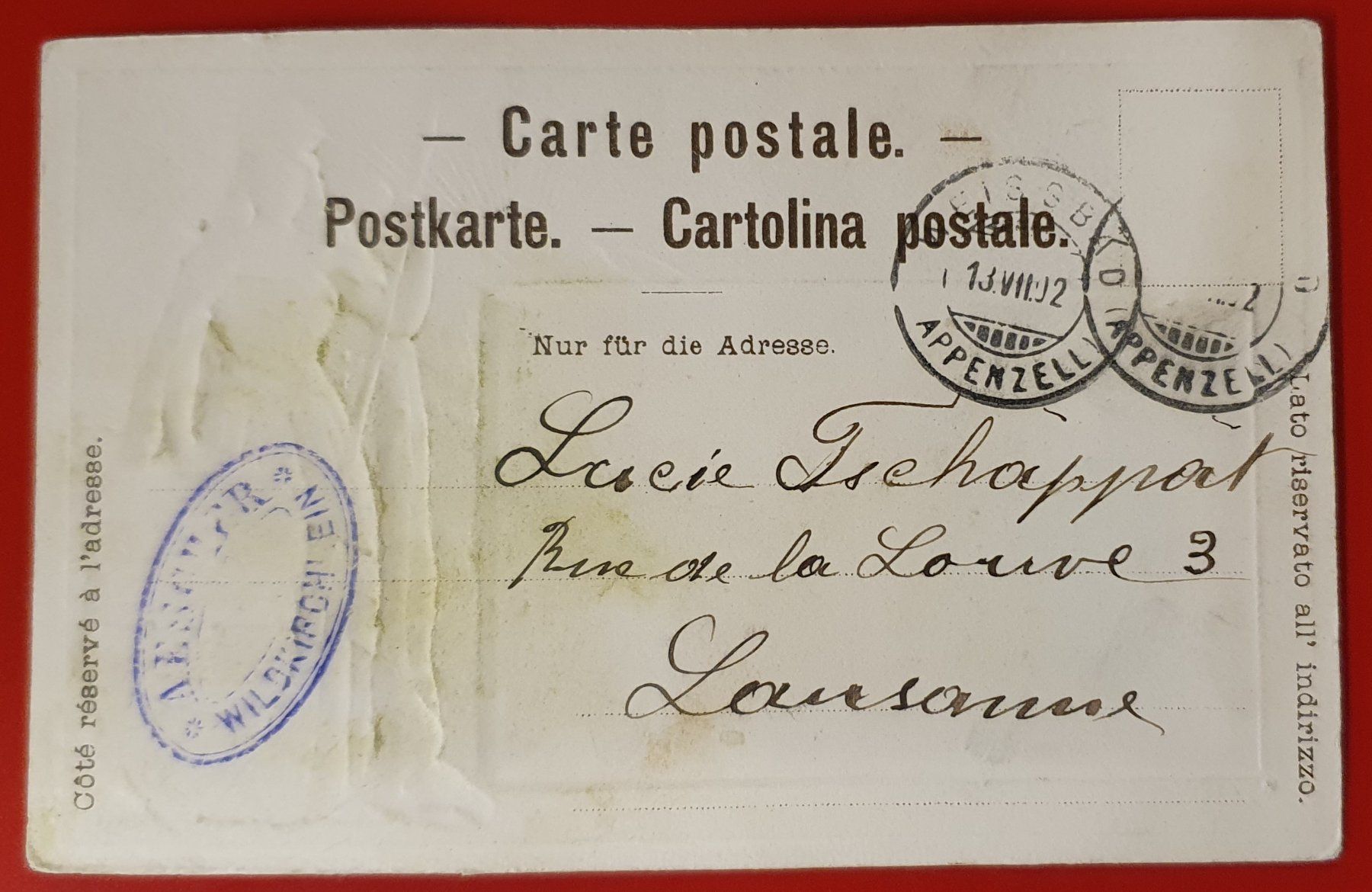 Cartoline postali: Prägekarte 1902 - Wildkirchli – Usato da Kreuzlingen venduto da Rschweiz1 1