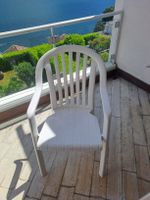 4 Stühle für Garten oder Balkon aus Kunststoff, Weiss,