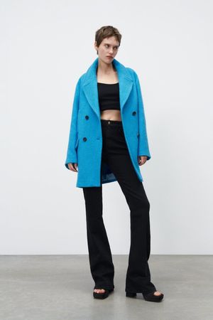 ZARA Mantel Blau EUR M