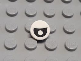 LEGO - 100x White Tile 1x1 w. Black Eye - 98138pb183 - NEW