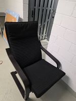 IKEA Sessel POÄNG Sessel, Nussbaumnachbildung/Knisa schwarz