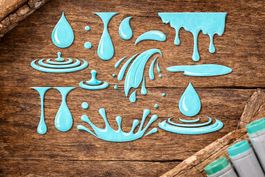 Neues Stanzschablonen-Set Wasser, Pfützen