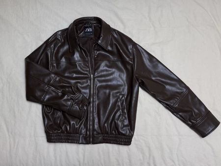 Zara Lederjacke dark brown