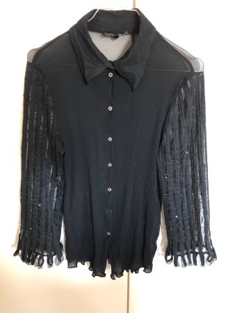 Bluse Marvel by La Perla 38/40 schwarz mit Paillettenbesatz