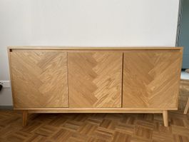 Sideboard - Eiche - Front in Fischgräten-Optik