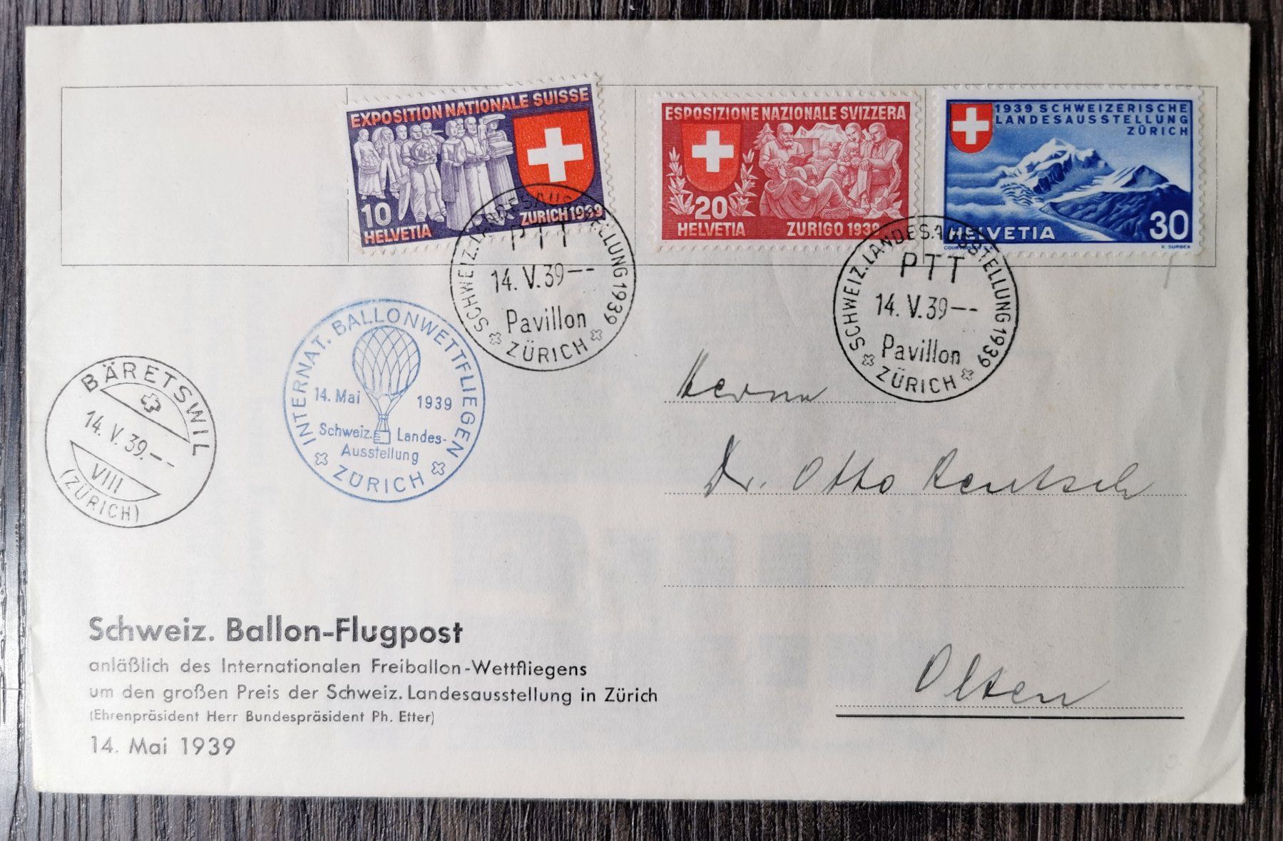 Tutti i francobolli: TR11 Enveloppe + Timbre Suisse  1939 – Usato da Cousset venduto da Patrick_Collections