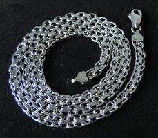 Rhodinierte Silber 925 Halskette 41 cm / 4 mm
