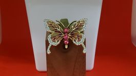 Brosche Schmetterling goldfarben mit Steinen besetzt