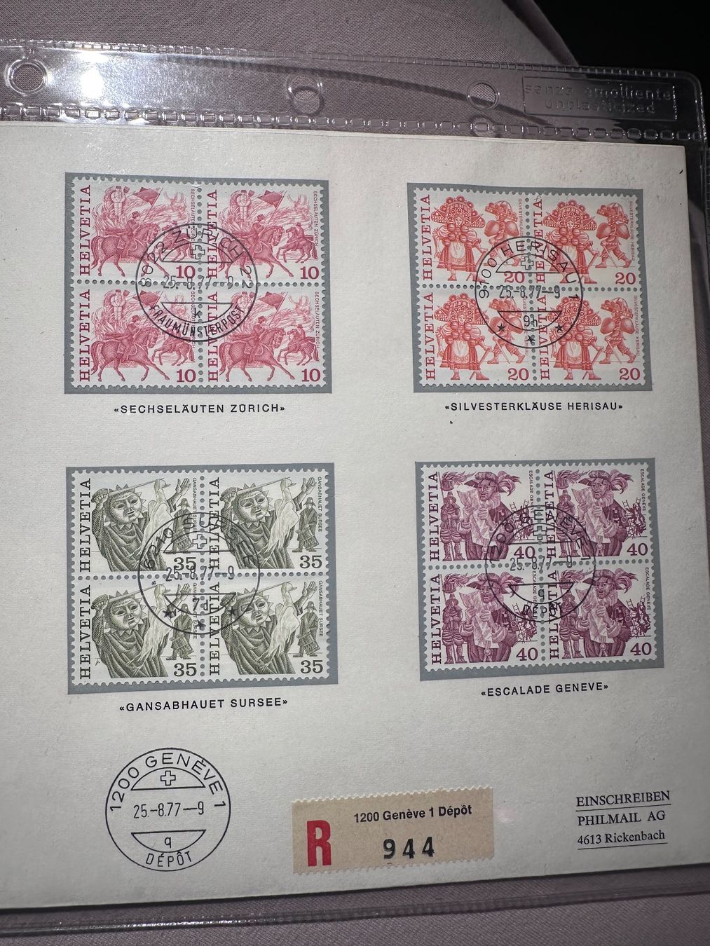 Alle Briefmarken: Schweizer Briefmarken FDC Dauermarken 25.8.1977 komplett – Gebraucht aus Wetzikon ZH von dje_6q7j 2