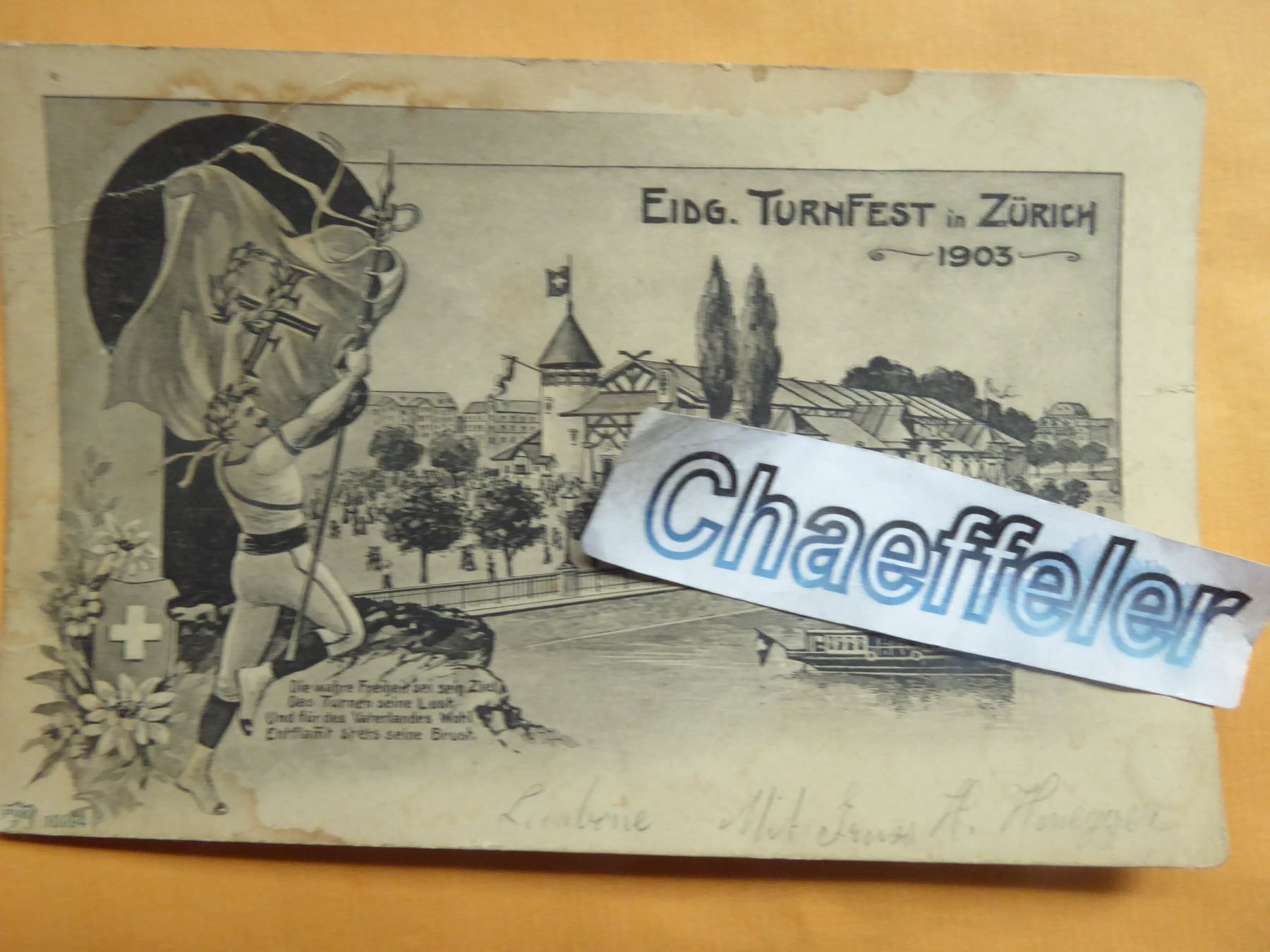Cartoline postali: 1903 Eidg. Turnfest in Zürich – Usato da Zürich venduto da Chaeffeler