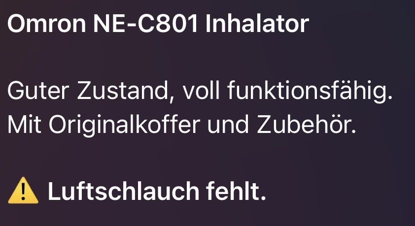Compressori: Omron NE-C801 Compressor Nebulizer, Used, Incomplete – Usato da Küsnacht ZH venduto da yurchick 3