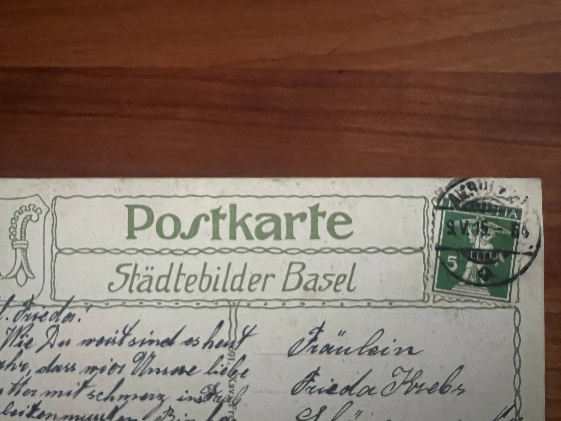 Ansichtskarten: AK   1915  Basel   (G3118) – Gebraucht aus Hinwil von Sidi4 1