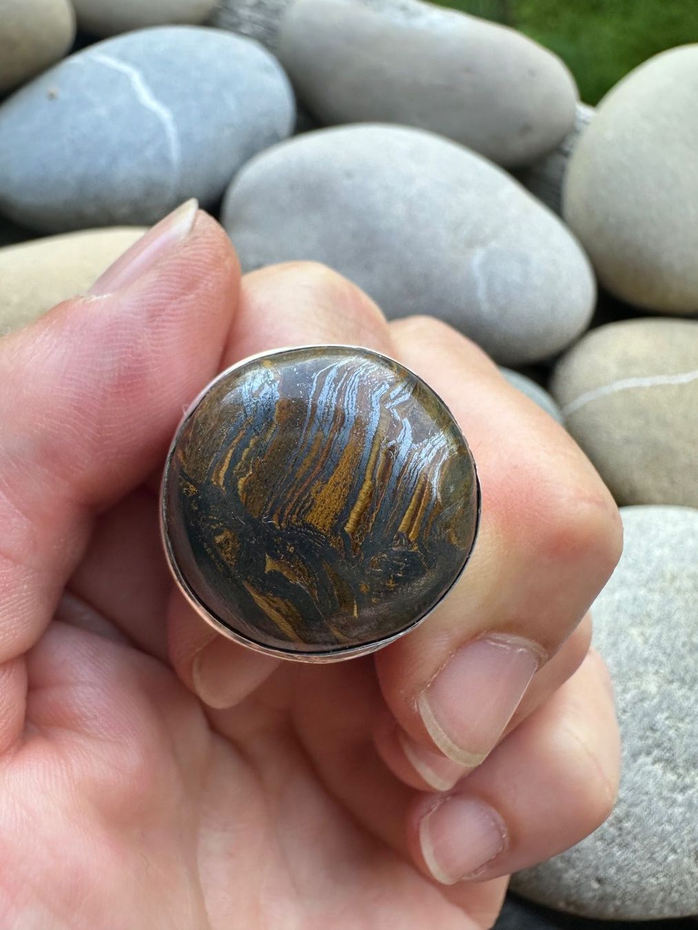 Anelli: Massiver Silberring (925) mit Bronzit – Usato da Muri AG venduto da Shoshana5