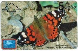 Telefonkarte Gibraltar GIB-59 Schmetterling ungebraucht