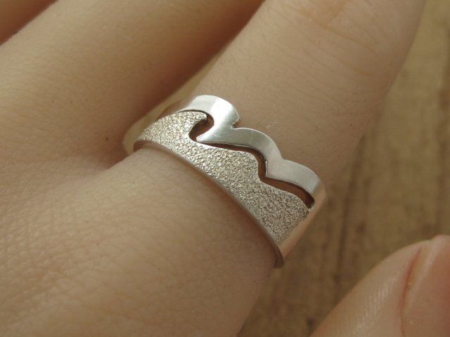 Anelli: Vintage Ring Silber 925 Wellen / Gr. 56 – Usato da Ermatingen venduto da Decovin 1