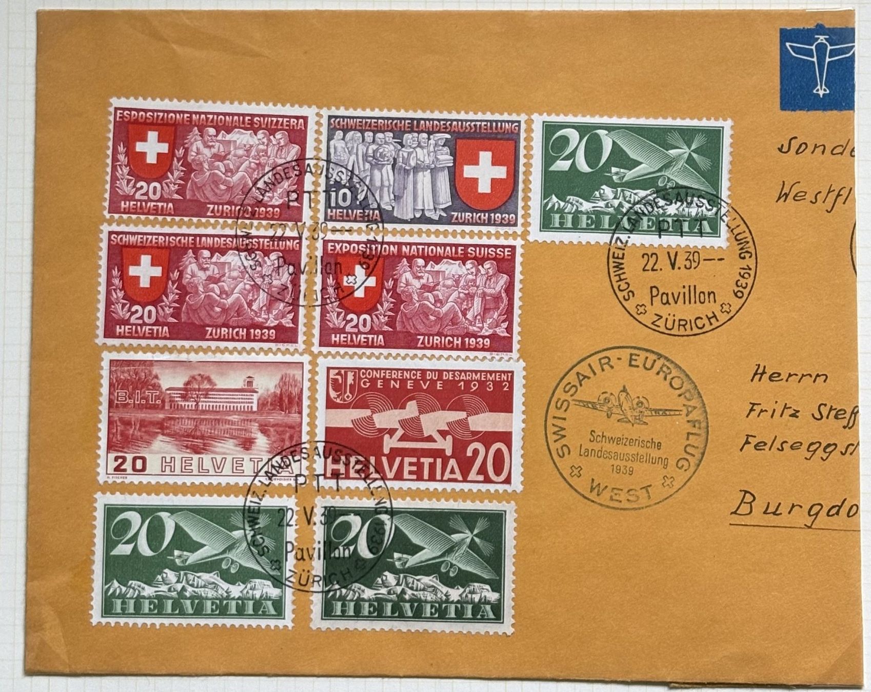 Tutti i francobolli: FLUGPOST BRIEFMARKEN – Usato da Ostermundigen venduto da Heavenmaus75 3