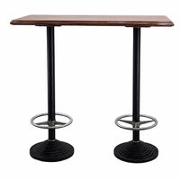 Bartisch Holz mit Gusseisengestelle schwarz