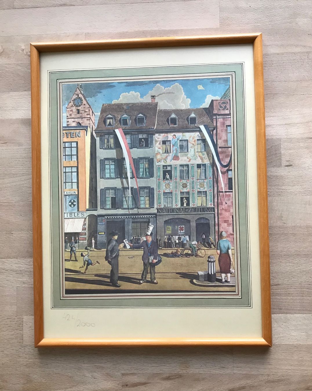 Grafica & Litografie: Niklaus Stöcklin- Marktplatz Basel – Usato da Füllinsdorf venduto da unda2