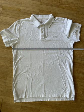 Esprit Men's White Polo Shirt Size M Organic Cotton Slim Fit