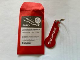 Schlüsselanhänger, rot, Doppelfunktion