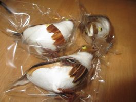 3er Set Deko-Vögel mit Federn