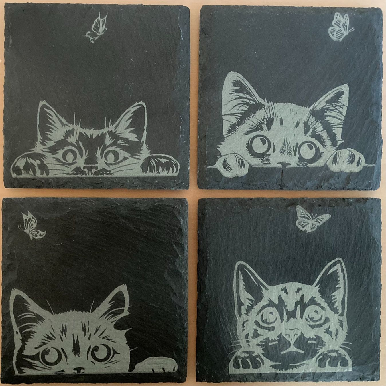 Sottobicchieri: Untersetzer-Set Katzen – Nuovo e nell'imballaggio originale da Trimmis venduto da Laserart_FN
