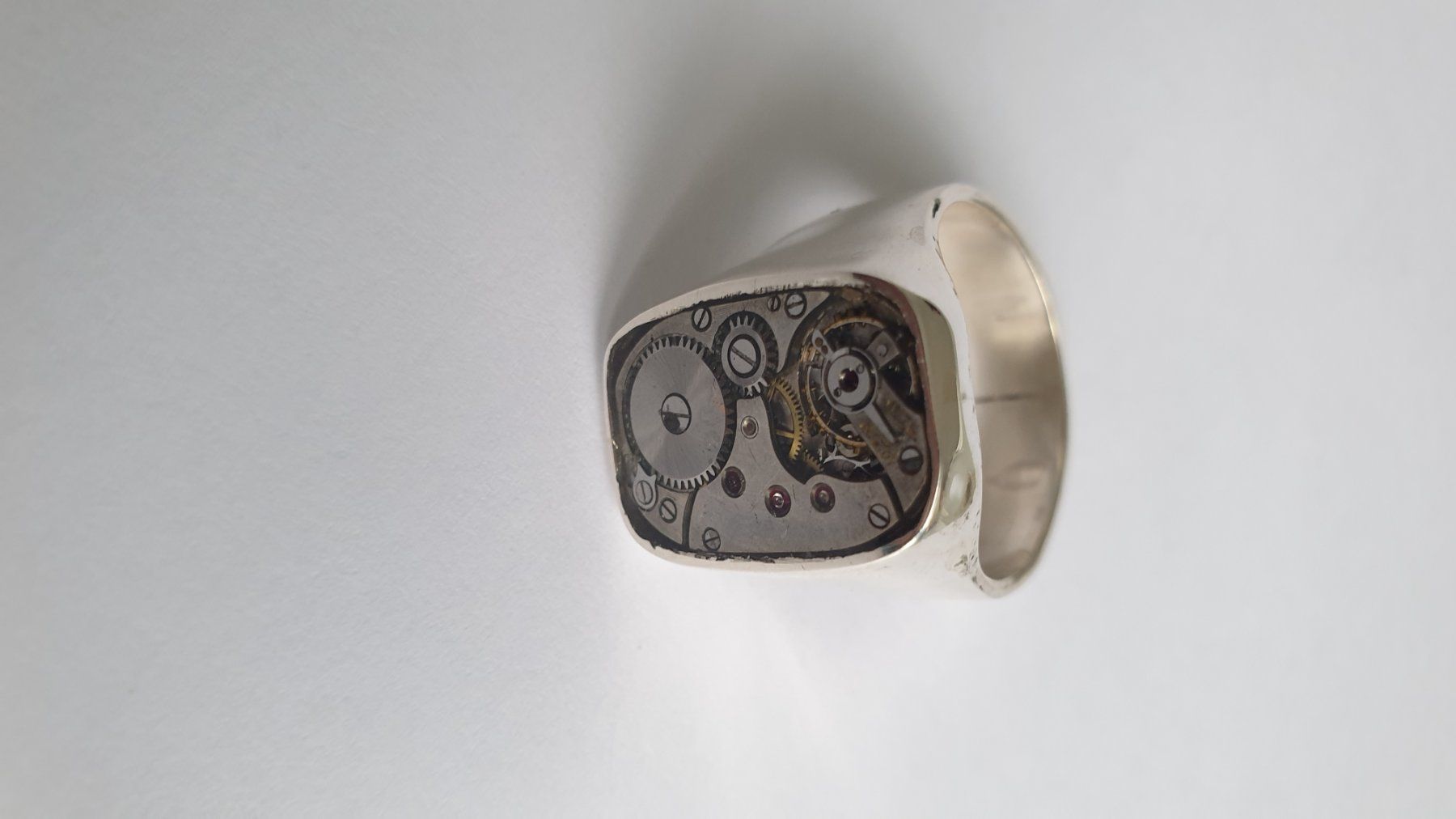 Anelli: Silberring mit mechanischen Uhrwerk hand made – Usato da Wettingen venduto da Hc41