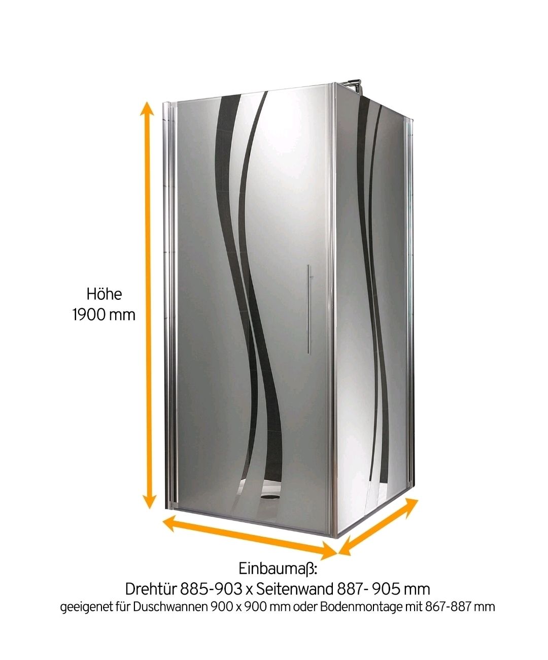 Docce: Glas Duschtrennwand 90x90 – Nuovo e nell'imballaggio originale da Flawil venduto da race-sport 2