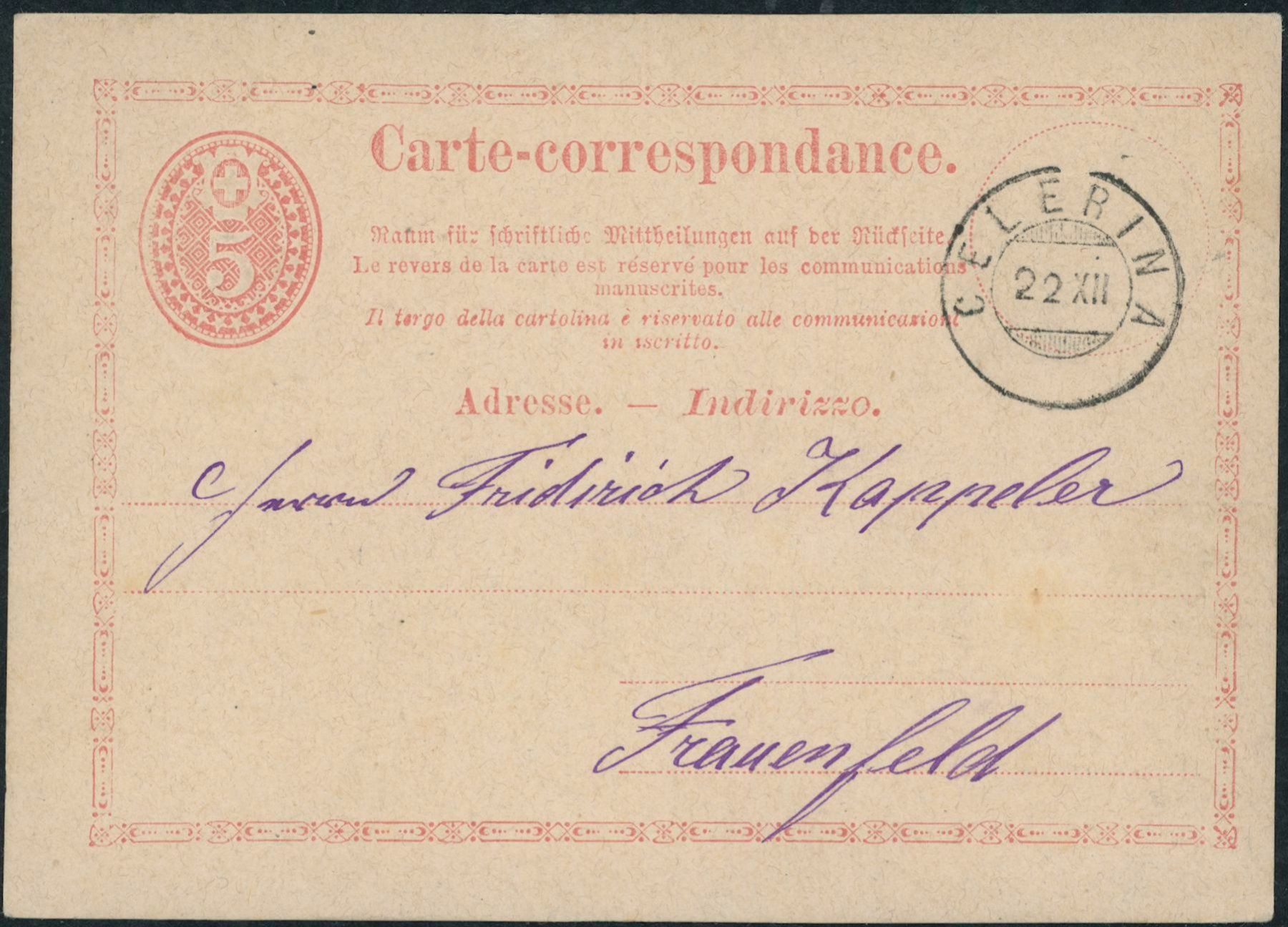 Tutti i francobolli: GR Celerina - Zwergstempel - Karte – Usato da Schindellegi venduto da leecollect