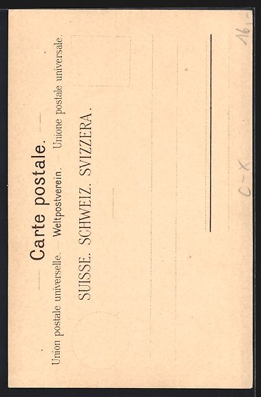 Ansichtskarten: Lithographie Lucerne, Swan-Hotel-Cygne – Gebraucht aus Berlin von bartko-reher 1