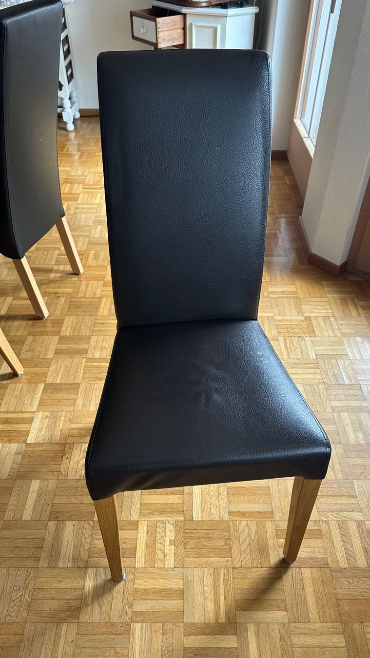 Sedie: 8 Schwarze Lederstühle – Usato da Hombrechtikon venduto da Stromerzwergli 1